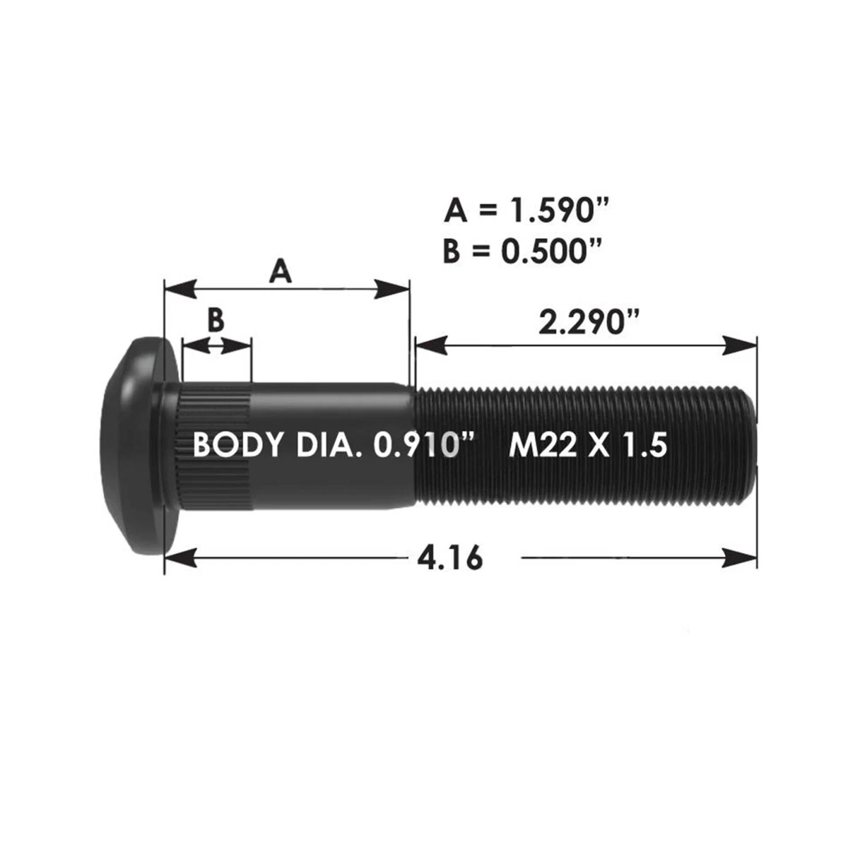 Wheel Studs Dimensions Guide Measure Diameter, Length,, 47 OFF