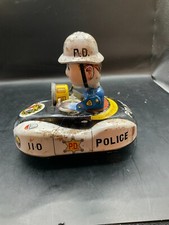 YOSHIYA KO POLICE  FIRE CHIEF ACTION WINDUP TIN LITHO VINTAGE TOYS JAPAN 1960s