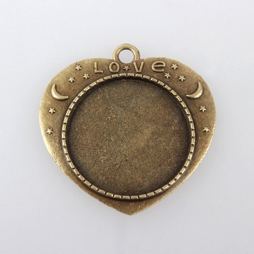 Antik Bronze Flach Rund Tablett Anhänger Cabochon Rohling Einfassung Nickelfrei - Bild 42 von 108