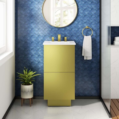 Modway Quantum 18'' Bathroom Vanity in White Gold