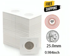 400 PCS 25mm 2x2 Premium Paper Coin Holders Coin Flips Storage For US Quarters