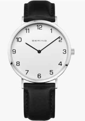 Bering White Leather Band Quartz Analog Watch BERING Classic Polished Gold 29mm White Dial Women main image 3