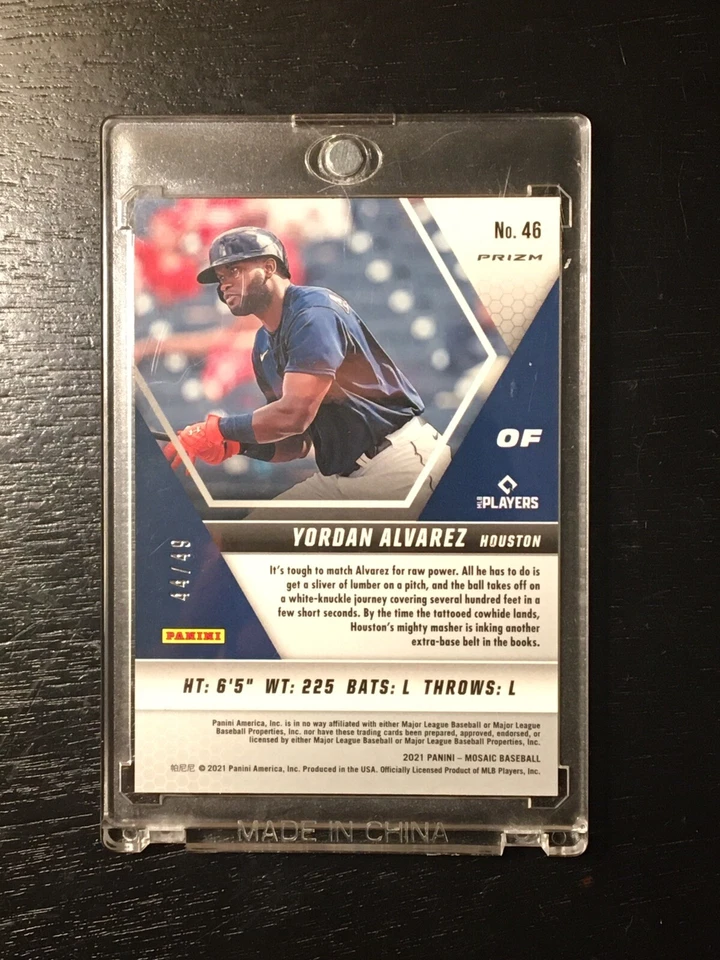 #44/49 2021 Panini Mosaic Prizm Yordan Alvarez #46 - Image 2 of 3