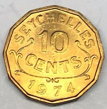 # C1931   SEYCHELLES  COIN,     10 CENTS  1974  Unc.