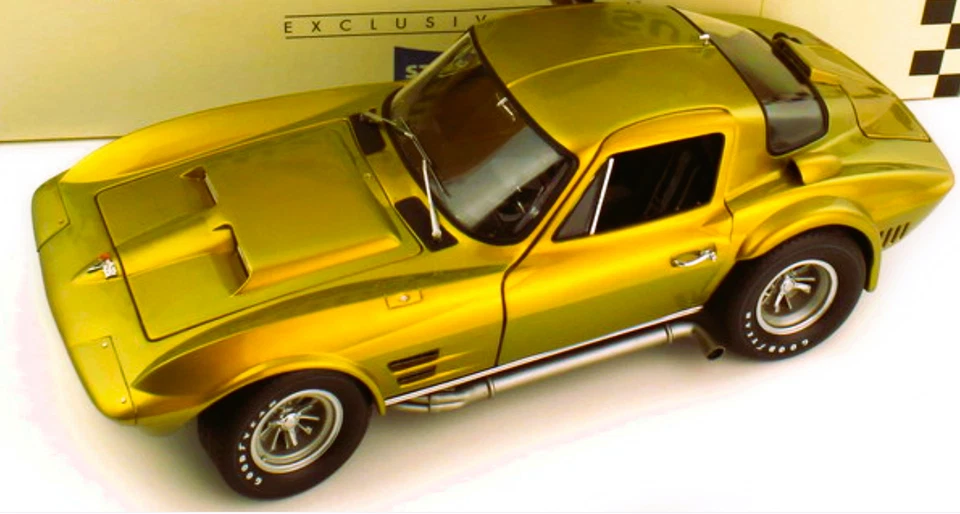 Carro de corrida Corvette 1963Chevrolet55Chevy57StingRay 24Hot Rod12 personalizado 1:18 carrossel GLD - Imagem 3 de 4