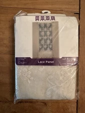 NOS Vintage Home Essentials Lace Panel Bouquet Lace Ivory 40” x 84”
