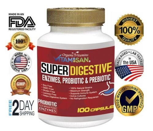 Daily Digestive Enzymes with Prebiotics Probiotics 100 capsules 