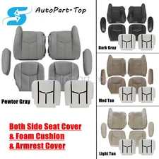 Front Leather Seat Cover & Foam Cushion For 2003 2004 2005 2006 Chevy Silverado