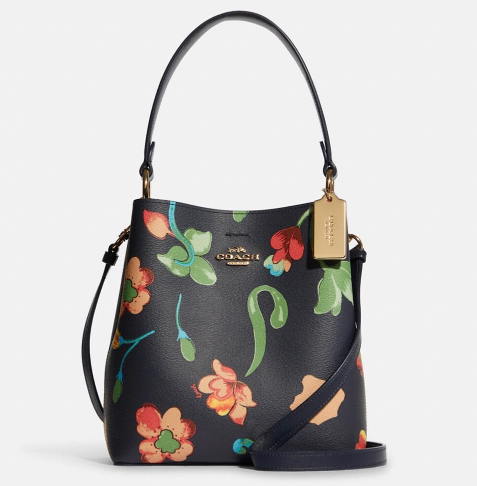 激安 COACH★Small Town Bucket Bag 1011 COACH Small Town Bucket Bag With Dreamy Land Floral Print