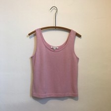 St. John Santana Knit Powder Pink Sleeveless Tank Top Sz Petit Made in USA EUC