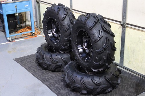 YAMAHA WOLVERINE X2 , X4 28" MAXXIS ZILLA ATV TIRE & 14" HD7 SMOKE WHEEL KIT 11K - Picture 2 of 7