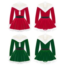 Kids Girls Dress Stand Collar Unitard Cosplay Leotard Dance Dresses One-piece