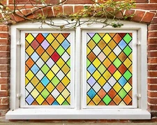 3D Graphics 034NAO Window Film Print Sticker Cling Stained Glass UV Block Fay