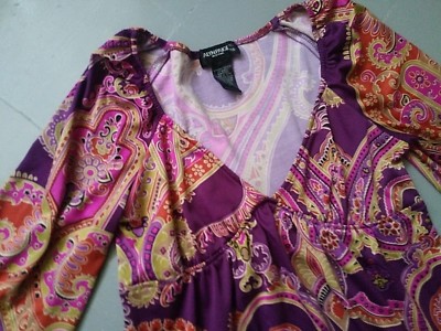 Alyn Paige NY Dress Paisley EZ Wear 3/4 Slv Size S B15 | eBay