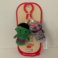 Hallmark Itty Bittys Marvel Hulk Ultron Plush Clip On Set New on Card