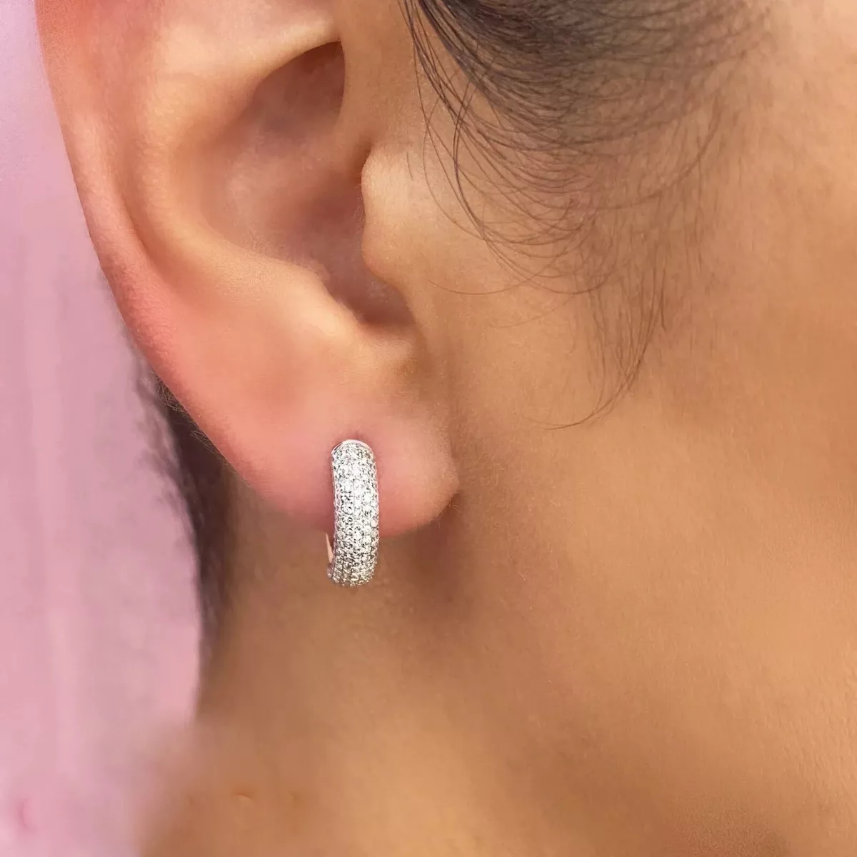 Pave diamond hotsell hoops