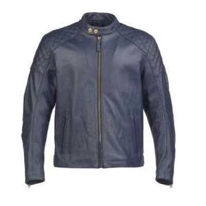Genuine Triumph Braddan Blue Leather Motorbike Motorcycle Jacket MLES2335