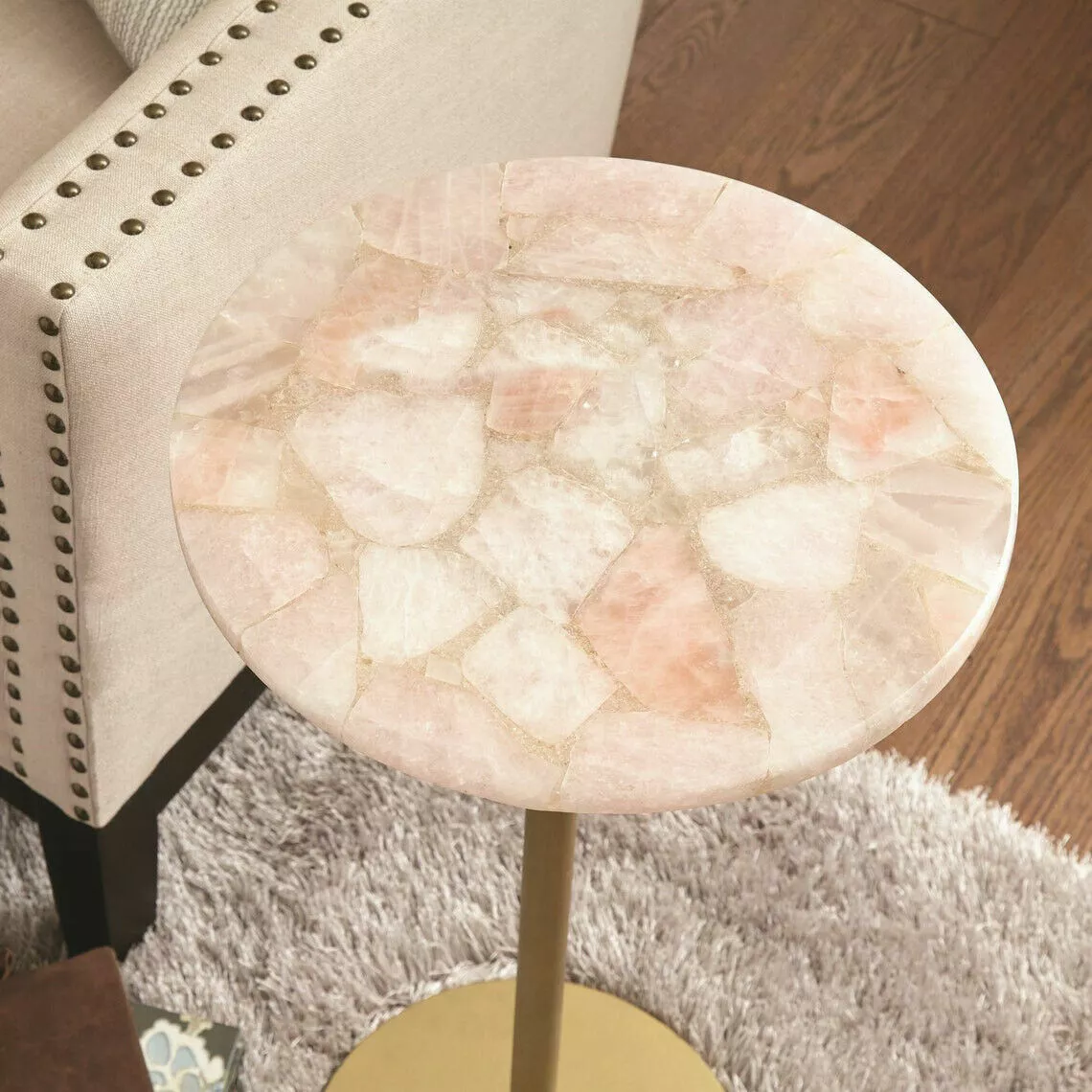 Rose quartz side on sale table