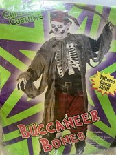 "Buccaneer Bones" kids Halloween costume size larg 12 14 10 pieces ghostly