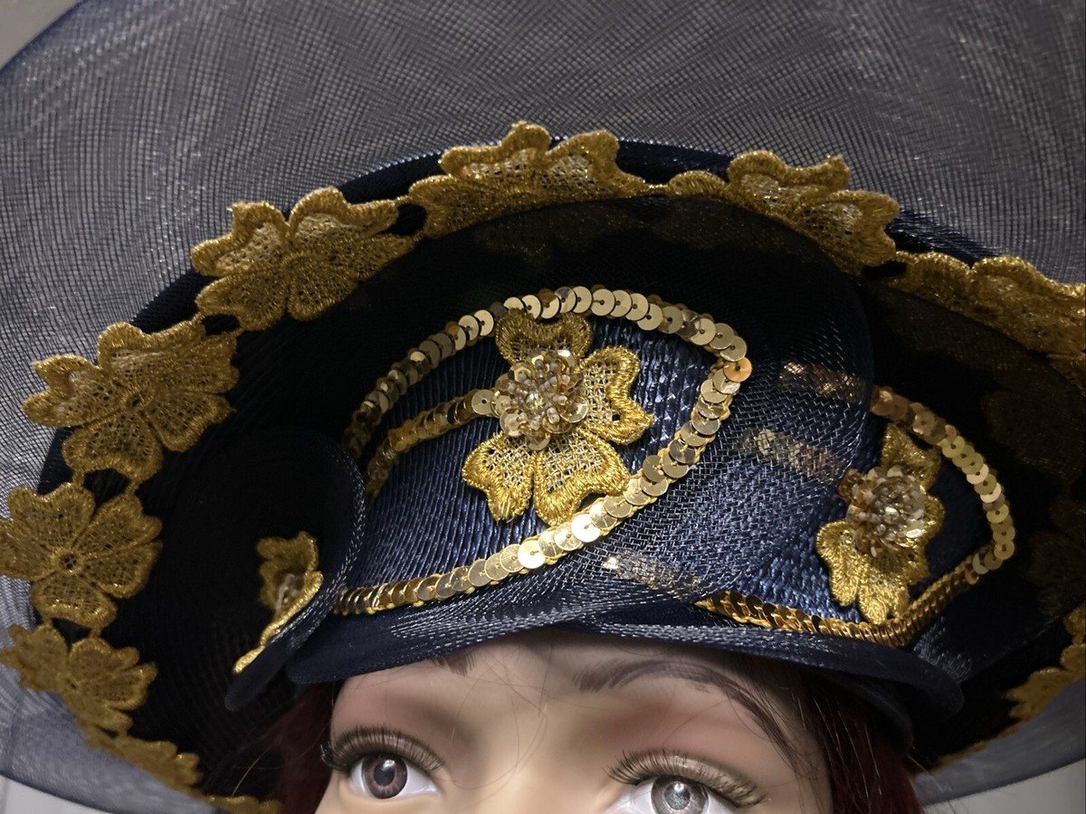Deborah New York Elegant Navy Women\'s Fascinator Hat with Decorative Rosette Feather Fascinator Navy Blue - Navy Blue Hat - Navy Wedding  main image 2