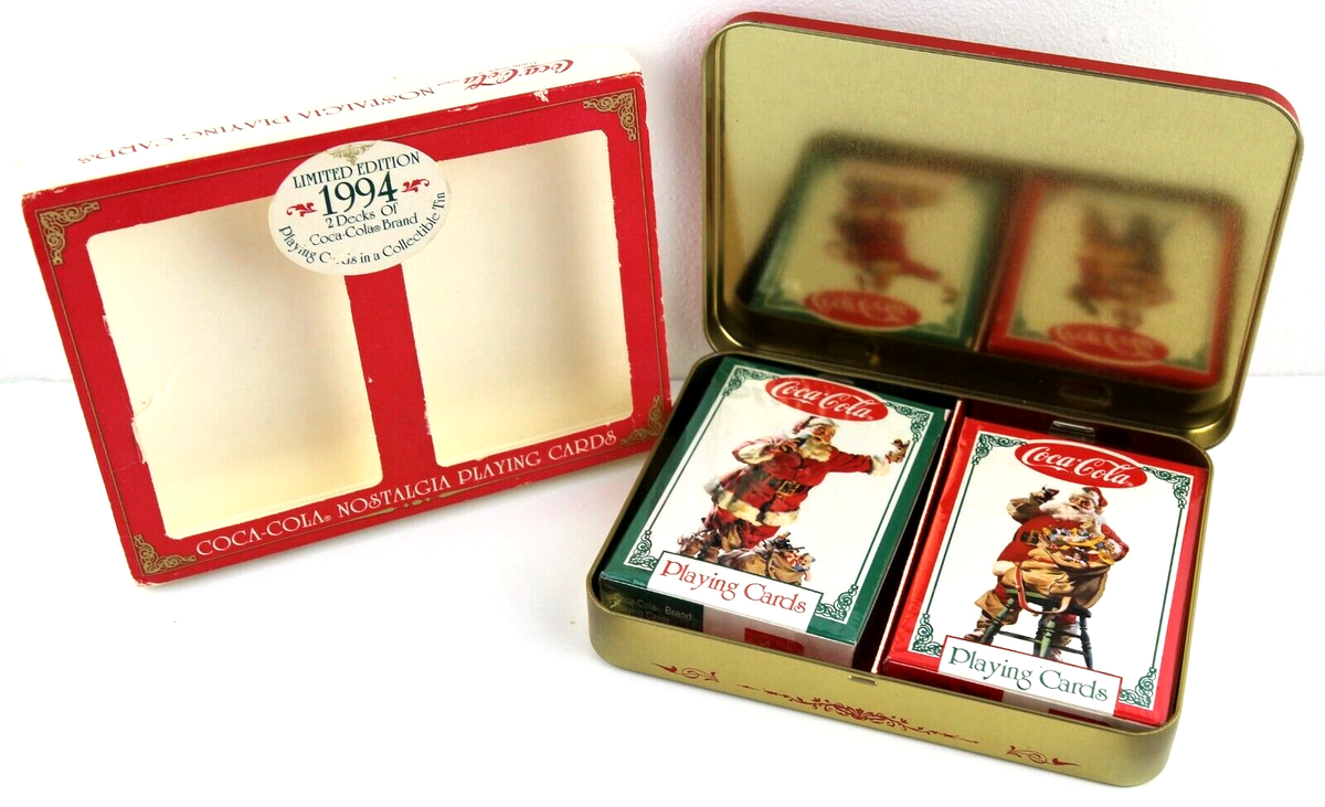 Coca Cola 1994 Christmas Playing Cards Sealed Limited Edition Tin 2 Decks Santa | eBay Coca Cola 1994 Christmas Playing Cards Sealed Limited Edition Tin 2 Decks Santa | eBay