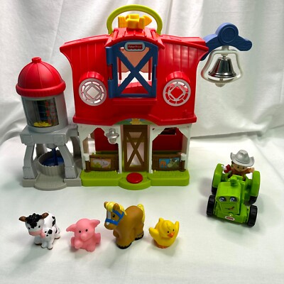 Little People Farm Toy Caring For Animals Working Sounds Farmer Tractor Animals