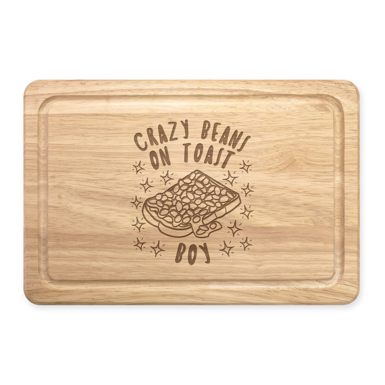 Crazy Beans On Toast Boy Stars Rectangular Chopping Board Funny Kids Breakfast