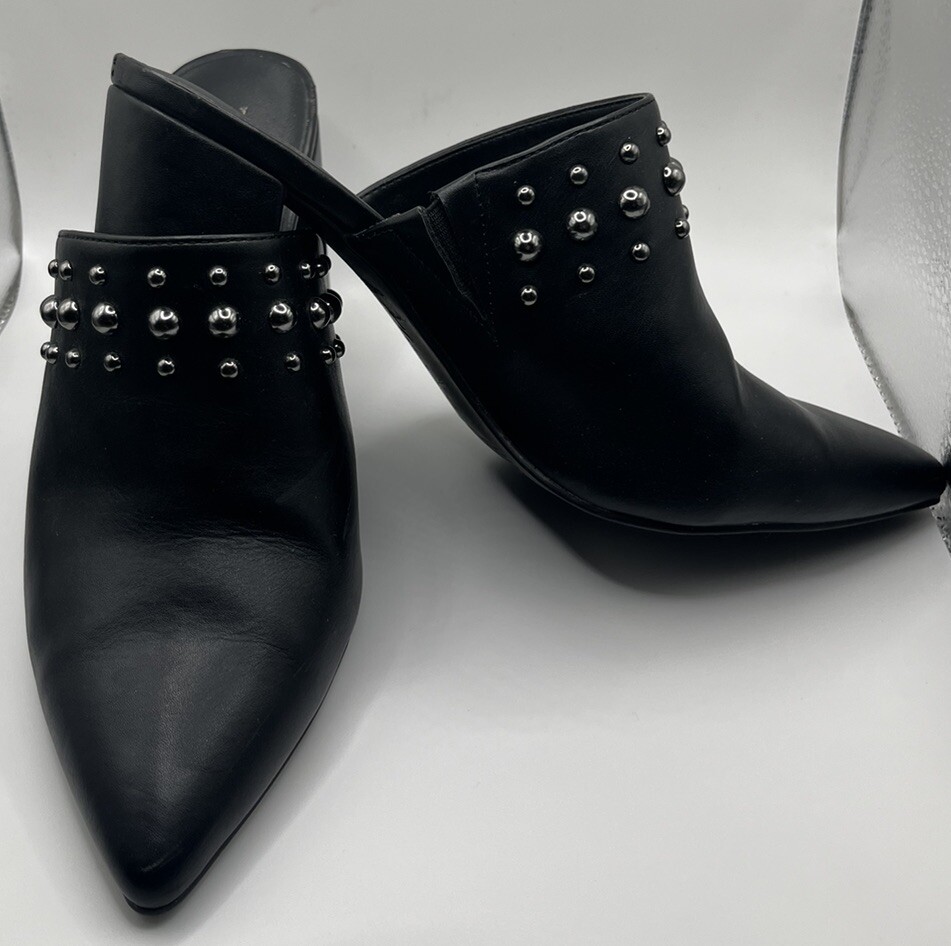 Simply Vera Wang Pointed Studded Heel Boots Black Adult Women's
