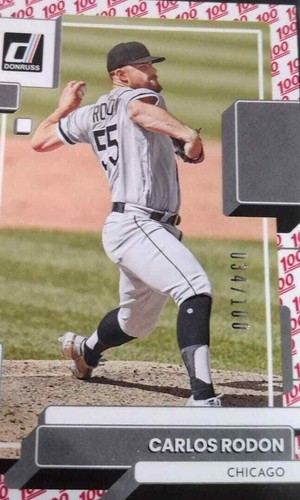 2022 Donruss Carlos Rodon One Hundred SP Parallel 034/100 Chicago White Sox Mint - Picture 4 of 4