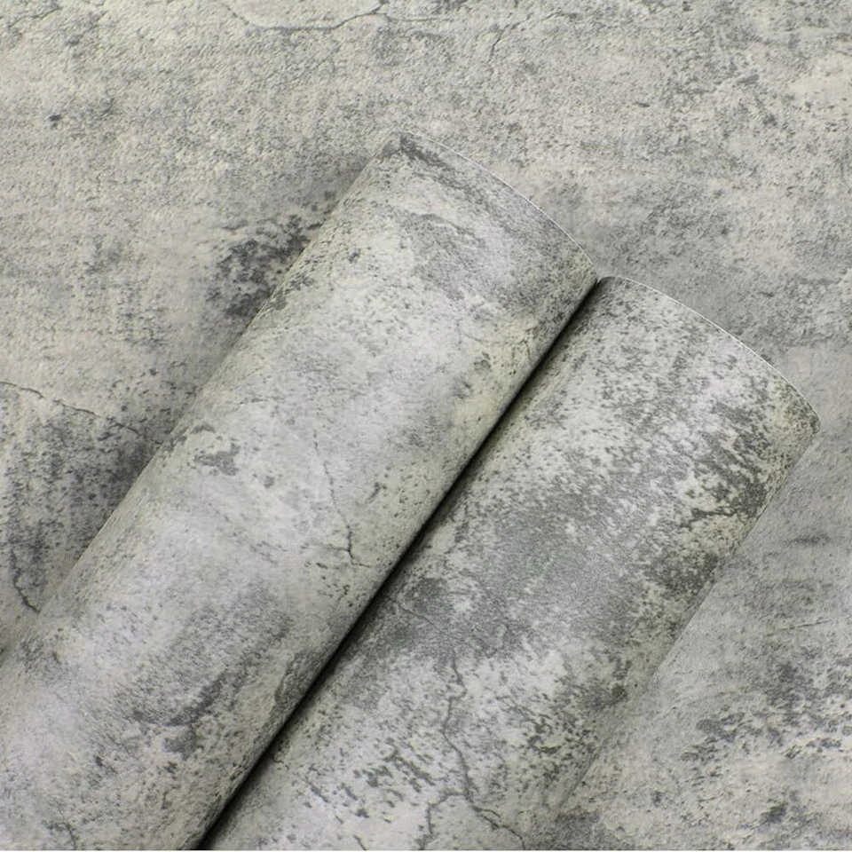 Papel de parede autoadesivo vinil cinza concreto 23"x118" casca e vara à prova d'água - Imagem 4 de 4