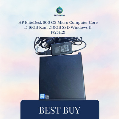 HP EliteDesk 800 G3 Micro Computer Core i5 16GB Ram 240GB SSD Windows 11 P(25H2)