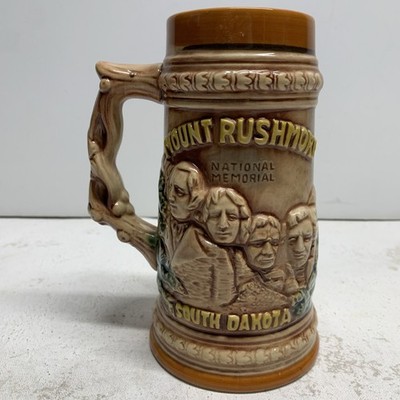 1960s-1970s South Dakota Mt Rushmore Corn Palace Beer Stein Mug Made in Japan