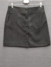 J. Crew Factory Button Down Black Mini Skirt Pockets Quiet Luxury City Sz 2 NWT
