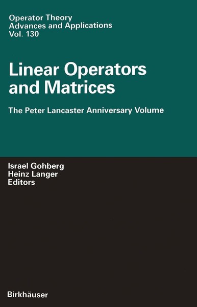 Linear Operators And Matrices Israel Gohberg-image