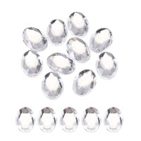 10 Acryl Oval Edelsteine 30X40Mm Flache RüCkseite KüNstliche Strasssteine Weiß