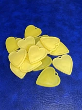 Lot of 16 Vtg Yellow Plastic Heart Shape Balloon Weights by Premium Balloon