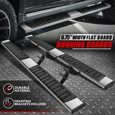 For 15-24 Ford F150-F450 Super Crew Cab 6.75" Side Step Nerf Bar Running Boards