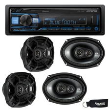 Alpine UTE-73BT BT Receiver No CD Two Pairs of Kicker 43CSC6934 6x9" Speakers