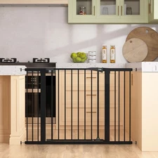 Keny Baby Gate 29.7"-46" Stairs Dog Gate Auto Close Pressure Mounted Indoor B...