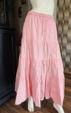 Damen Mädchen Rock lang rosa mit Pailletten