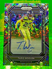 2022 AUTO RC Tariq Woolen Prizm DISCO SILVER #349 CB EAGLES Seahawks