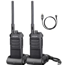 2Pack RT86 High Power Two Way Radio Long Range Walkie Talkie For Warehouse + USB