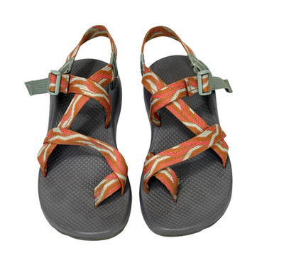 Chaco Women's Z Cloud 2 Nylon Hiking Sports Sandals Trails Orange Gray Size 9