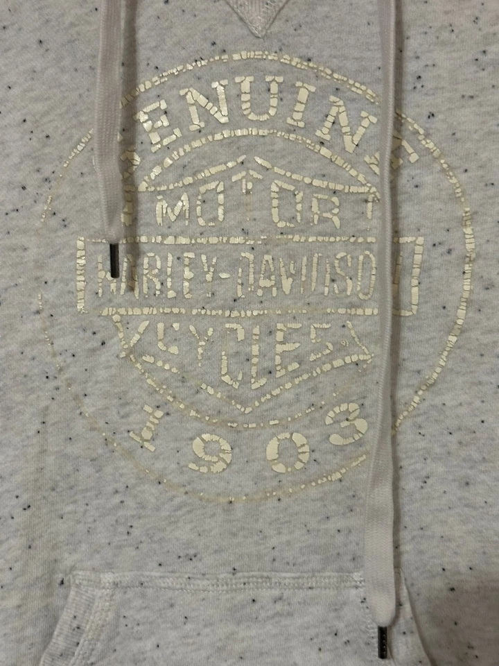 Sudadera con capucha Harley-Davidson - S | Gris moteado, logotipo vintage, clase Streetwear 1903 Foto 2 de 4