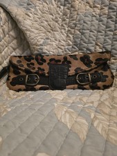 Pochette leopardata Maurizio Taiuti Vinatge Y2K designer capelli di vitello e pelle italiana