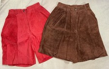 Vintage Forenza Suede Leather Women s Sz 4 Shorts 80 s Y2K High Rise Brown Red