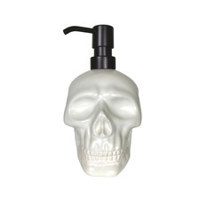 Skull Soap Dispenser Ceramic Decor Halloween Anatomy Goth