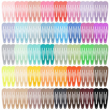 120 Pack 2 Inch Colorful Snap Hair Clips for Girls Women Metal Barrettes