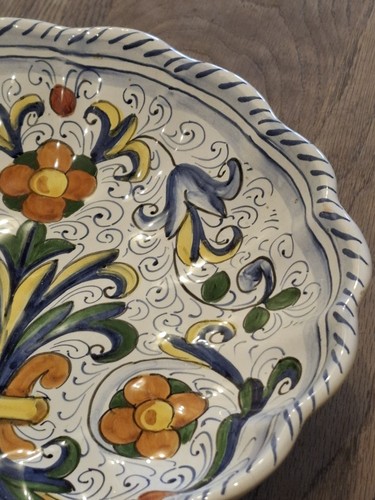 Hand Painted Goretti Ceramics Deruta D A Mano Pasta Serving Fruit Italy Majolica - Picture 6 of 17