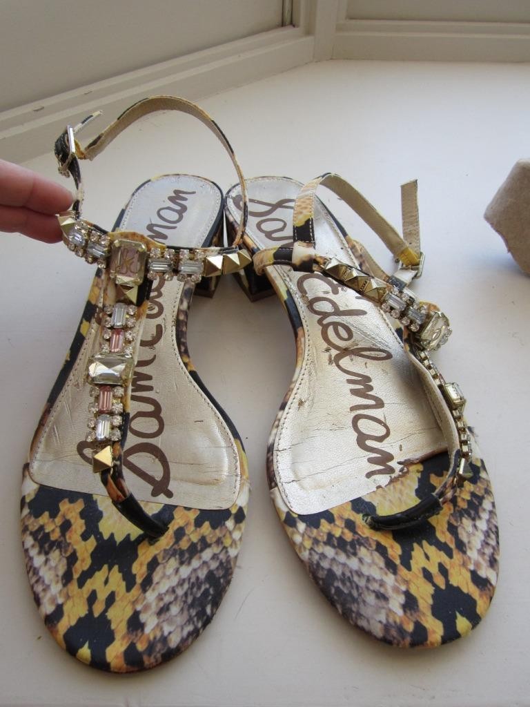 SAM EDELMAN Annalise Python Print Fabric Jeweled … - image 8